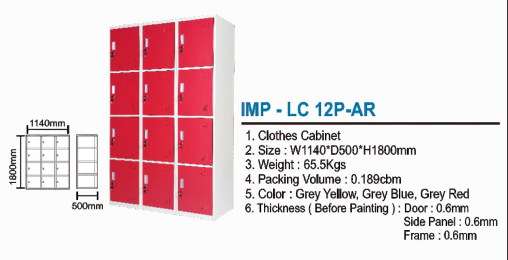 Locker Cabinet Importa IMP-LC 12P-AR