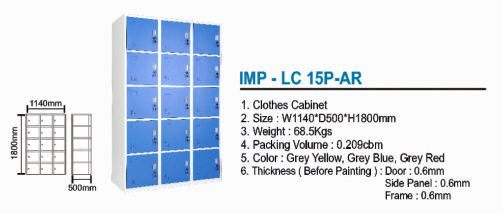 Locker Cabinet Importa IMP-LC 15P-AR