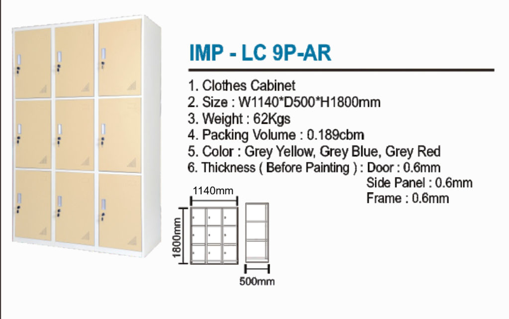 Locker Cabinet Importa IMP-LC 9P-AR